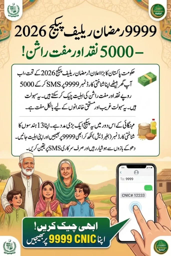 9999 CNIC Check for Ramzan Relief Package 2026 – Complete Guide to PM Ramzan Cash and Rashan Support