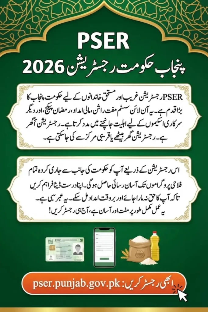 PSER Punjab Gov PK Registration 2026: 8070 Online Registration, Eligibility Check & Ramzan Relief Guide