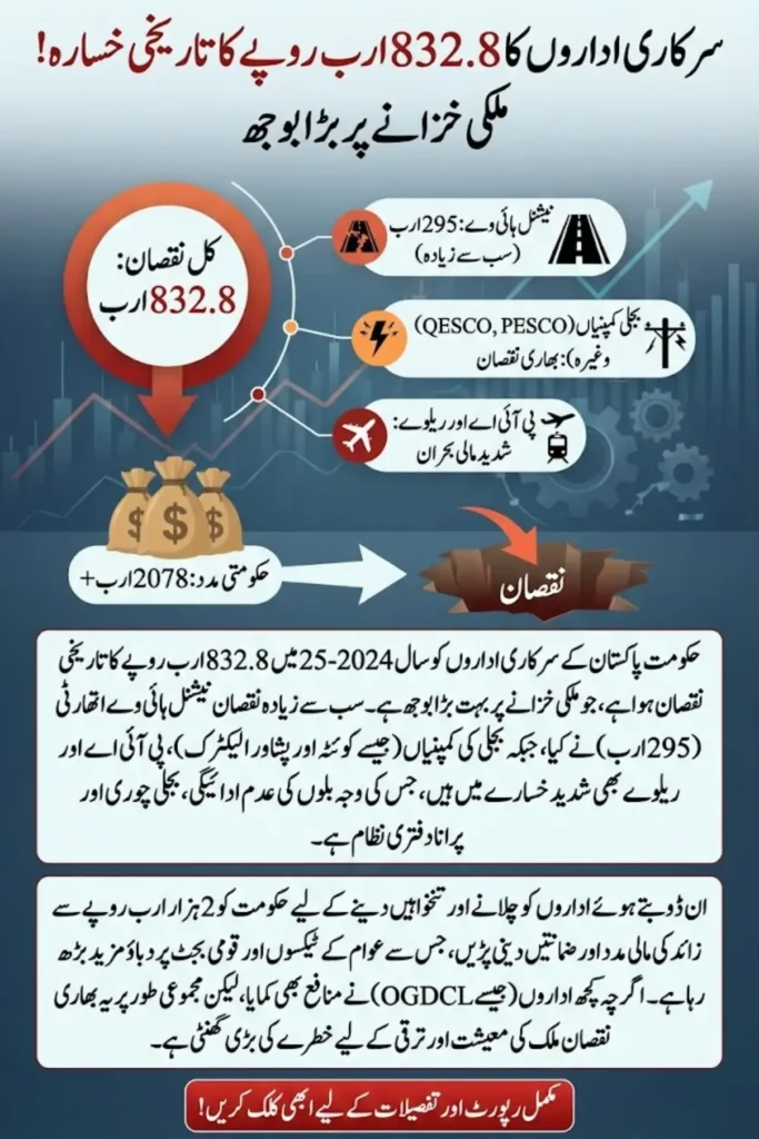 Pakistan State-Owned Enterprises Losses 2024-25 Reach Rs. 832.8 Billion Despite Slight Improvement