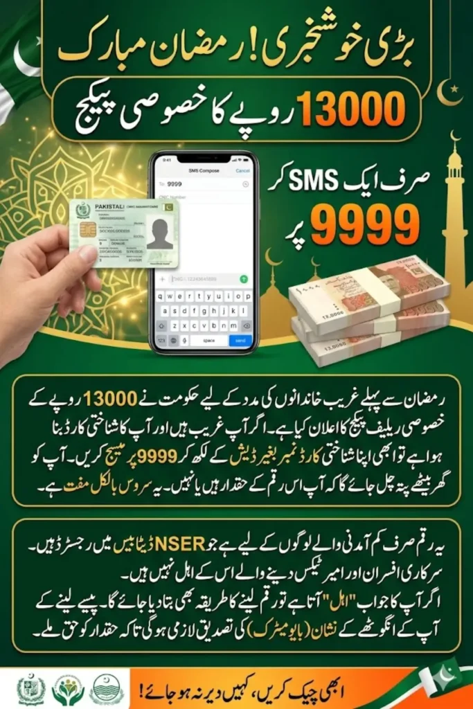 9999 Online CNIC Check 13000 Ramzan Relief Package 2026 – Eligibility Criteria & Apply Method