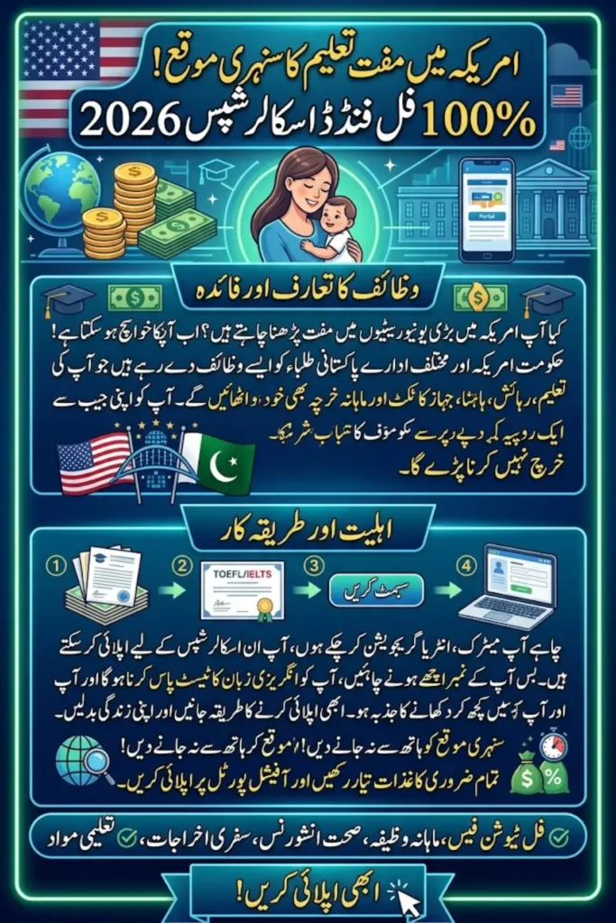 Fully Funded Scholarships in USA for Pakistani Students 2026 Complete Guide to Eligibility, Benefits, and Application Process