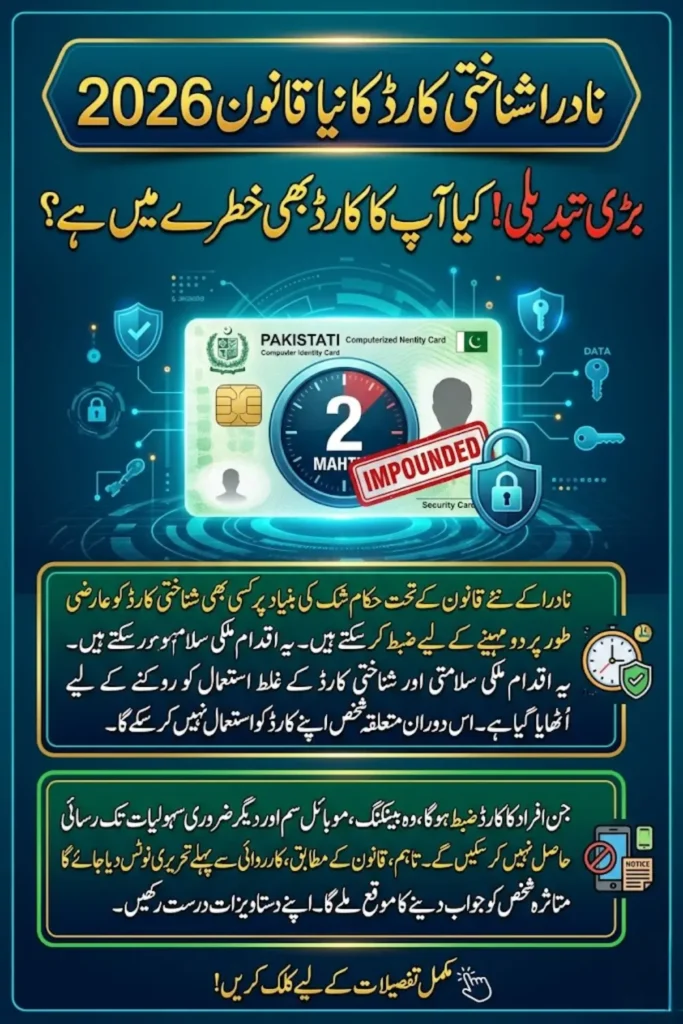 NADRA CNIC Impoundment Law 2026 Approved – Senate Allows Temporary Blocking of CNICs