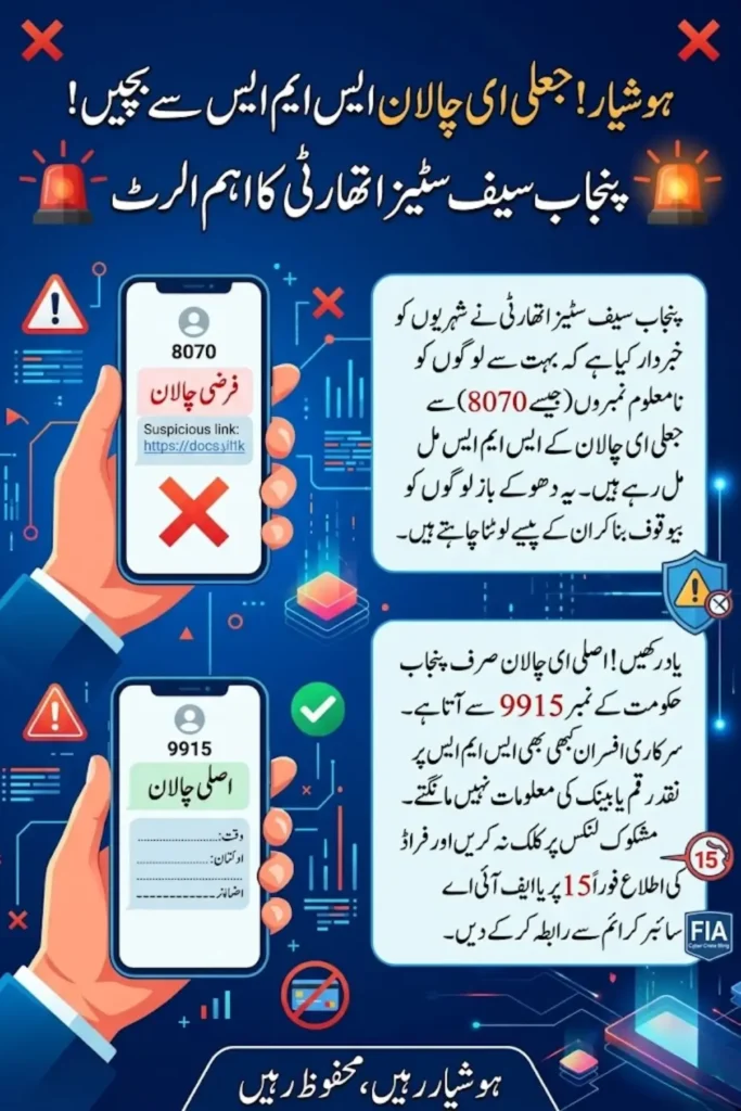 PSCA Fake E-Challan SMS Alert: Citizens Warned About Fraudulent Traffic Messages in Punjab