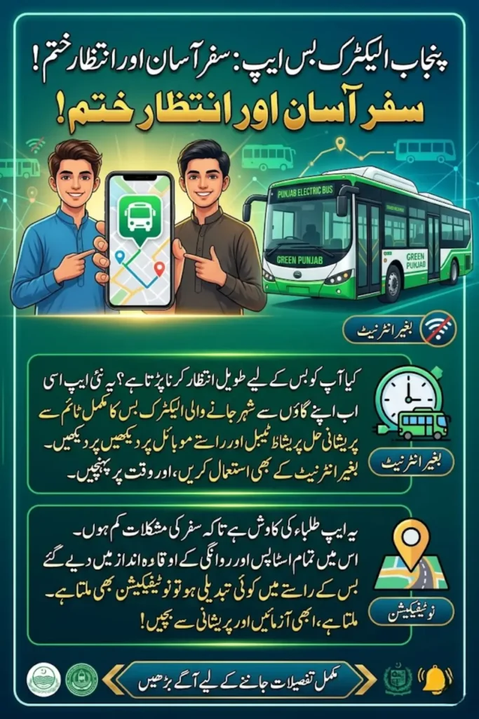Punjab Electric Bus App Developed by Students to Provide Route and Schedule Information for Passengers