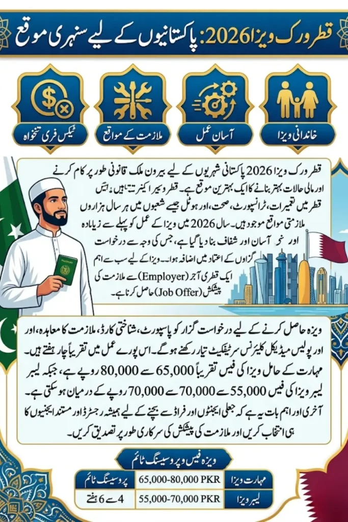 Qatar Work Visa 2026 for Pakistanis – Eligibility, Documents, Fees, and Complete Application Process Guide