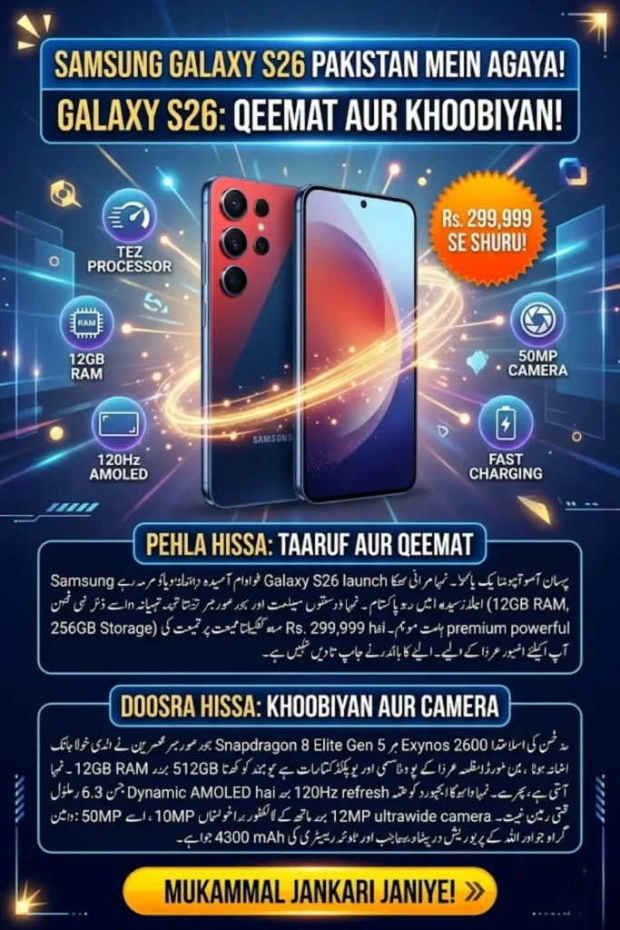 Samsung Galaxy S26 Price in Pakistan, Specifications, Features, and Full Review 2026