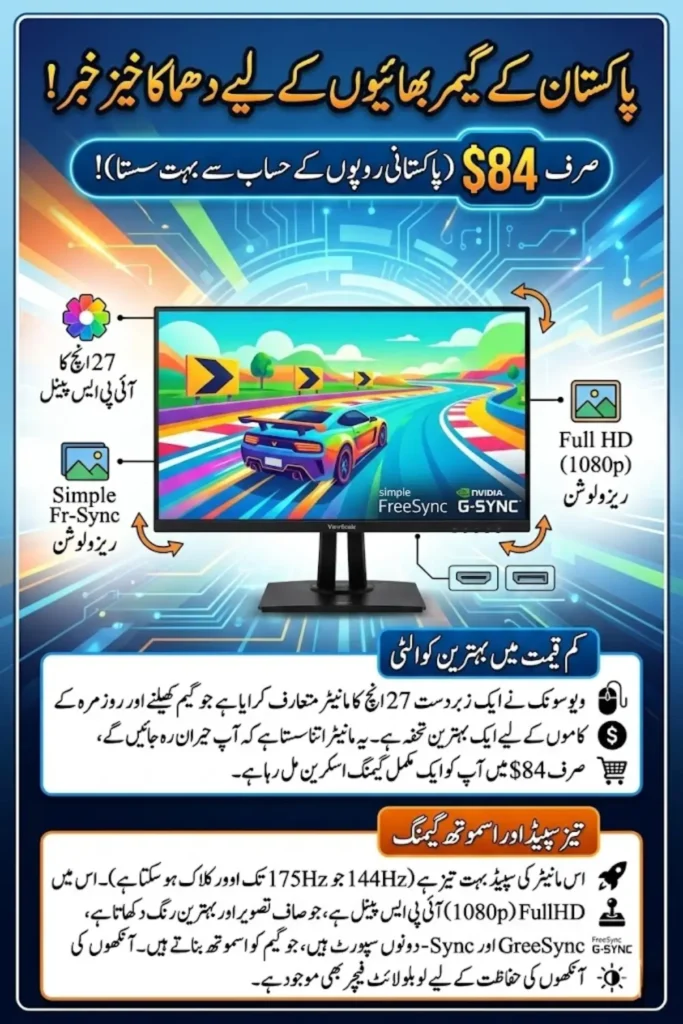 ViewSonic VA27G11-2 Gaming Monitor Launched with 175Hz Refresh Rate and $84 Price Tag