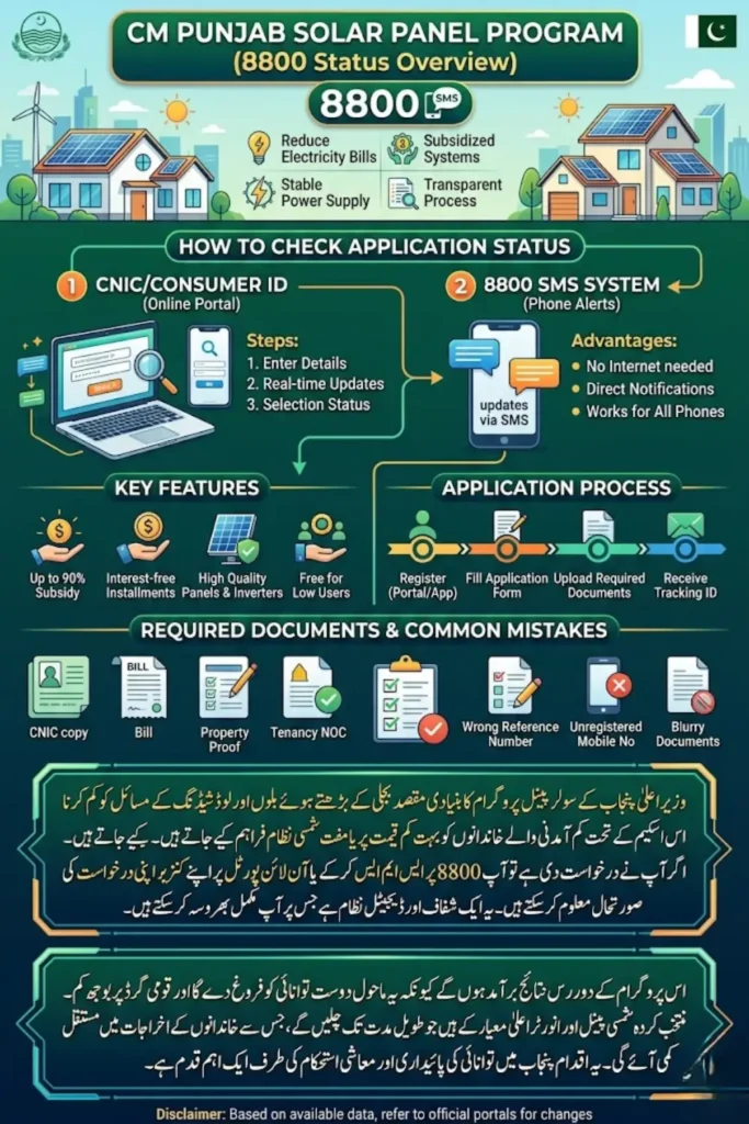 CM Punjab Solar Panel Program 8800 Status Check Using Consumer ID – Complete Guide 2026