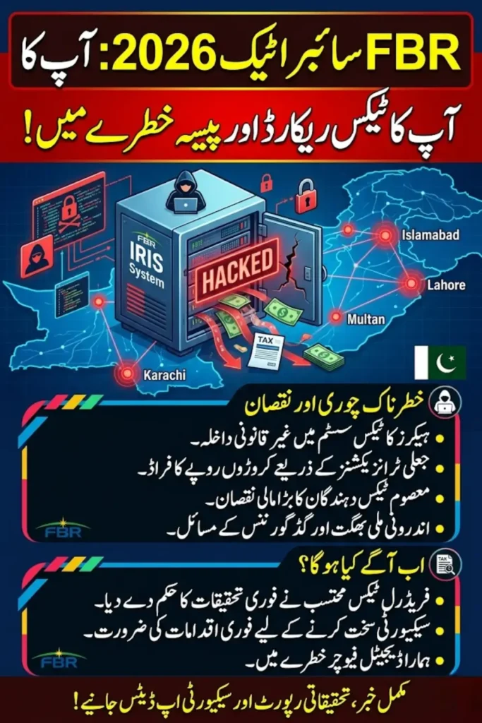 FBR Cyber Attack 2026: Rs. 74.8 Million Tax Fraud Exposed in Pakistan’s IRIS System