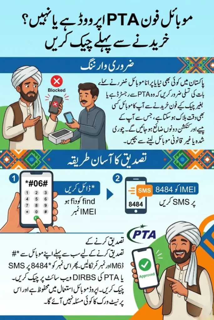 How to Check PTA Approved Mobile in Pakistan 2026 Using IMEI (SMS, DIRBS & App Methods)
