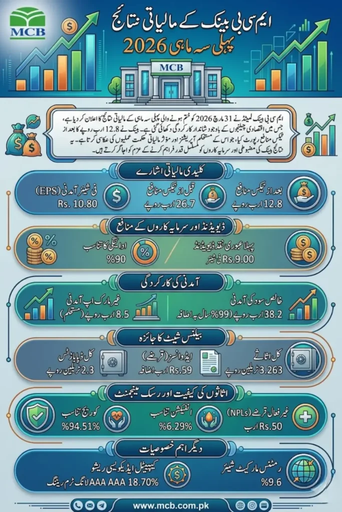 MCB Bank Financial Results Q1 2026 – Profit, Dividend, EPS and Key Performance Highlights