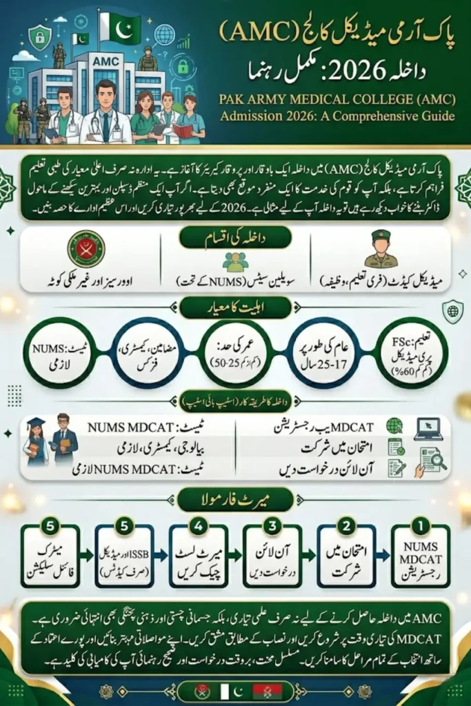 Pak Army Medical College Admission 2026: Complete Guide to Eligibility, MDCAT, Merit, and Application Process