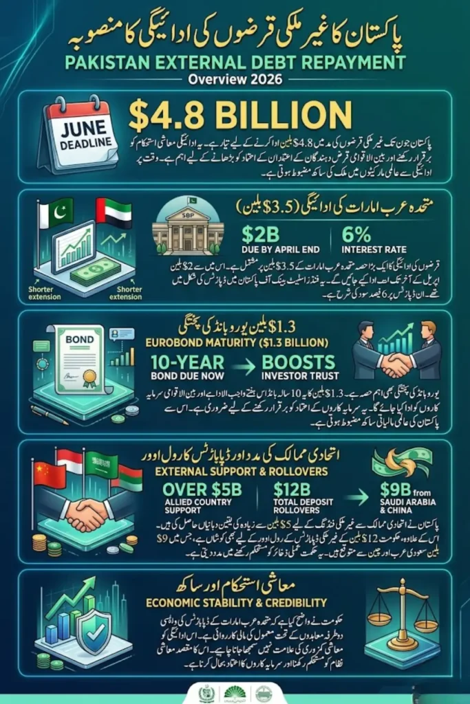Pakistan External Debt Repayment Plan 2026 – $4.8 Billion Payments, UAE Deposit Return and Eurobond Update