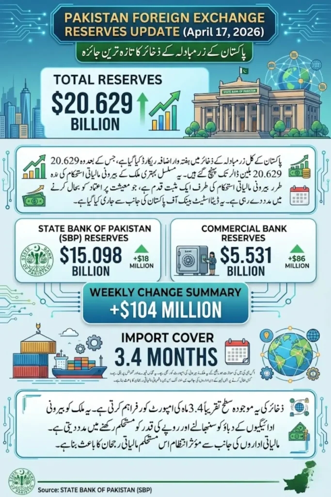 Pakistan Foreign Exchange Reserves Increase to $20.6 Billion – Weekly SBP Update April 2026