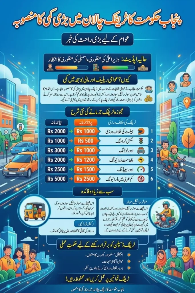 Punjab Govt Plans Major Cut in Traffic Fines – New Challan Rates, Reasons & Expected Implementation