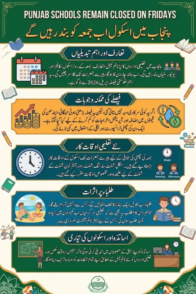 Punjab Schools Remain Closed on Fridays 2026 – New Schedule, Timings, and Government Notification Explained