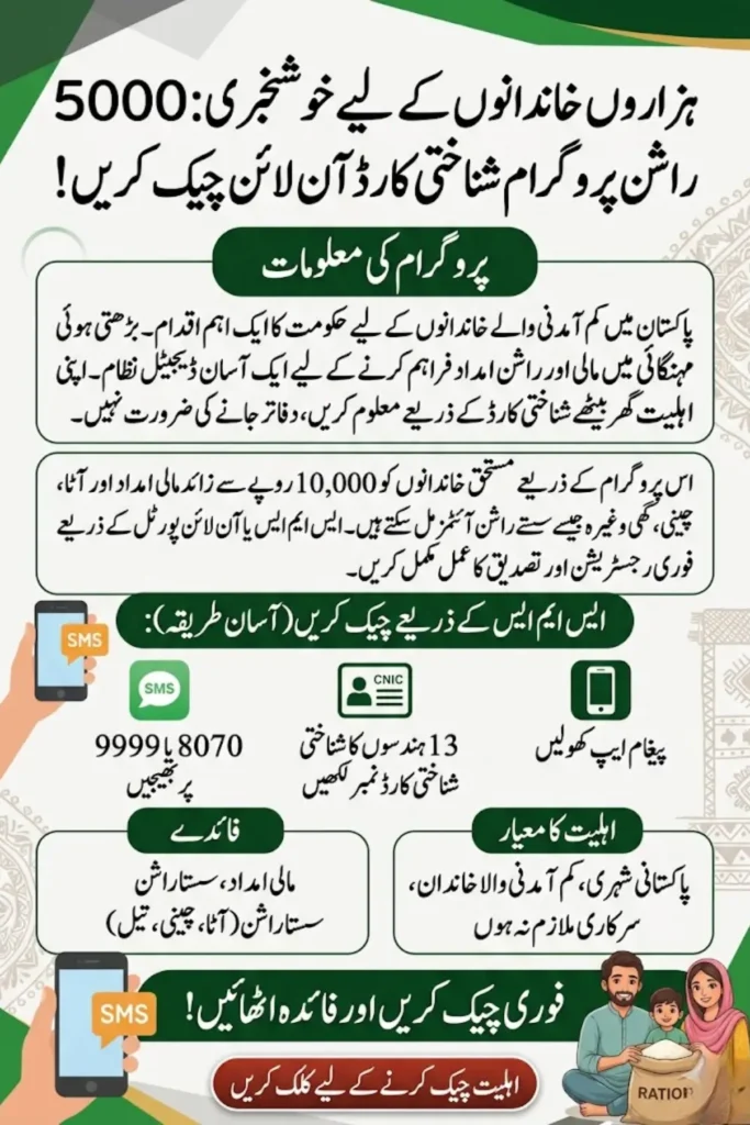 5000 Rashan Program CNIC Check Online 2026 – Complete Guide to Registration, Eligibility and Status Check in Pakistan