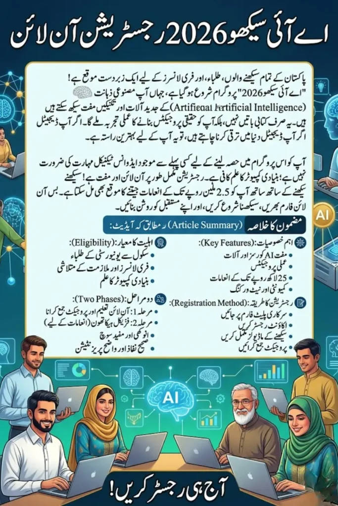 AI Seekho 2026 Registration Online Pakistan – Complete Guide to Apply, Eligibility, Phases and Win 2.5 Million PKR