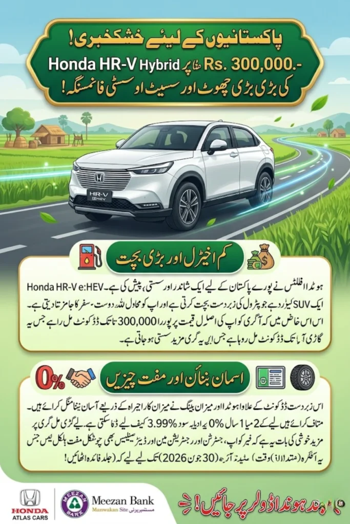 Honda HR-V e:HEV Hybrid SUV Gets Massive Discount and 0% Financing in Pakistan