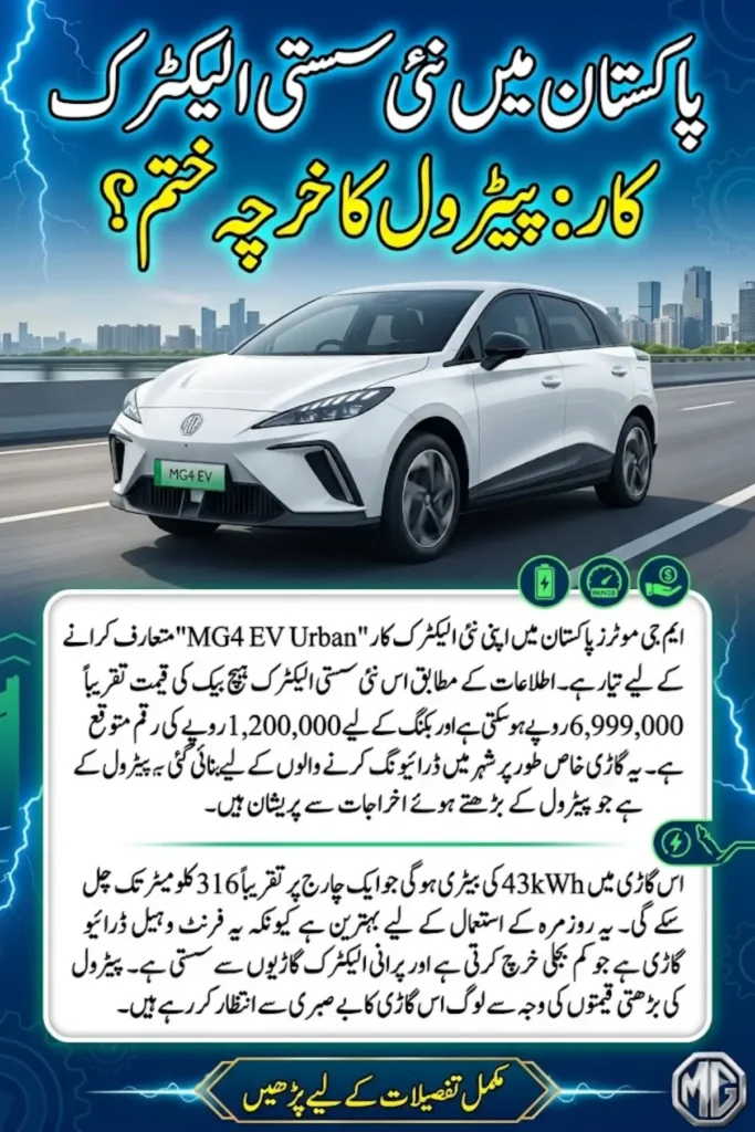 MG4 EV Urban Price in Pakistan 2026 and Expected Specifications Revealed