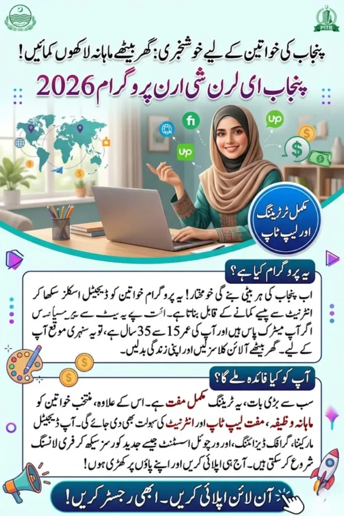 Punjab e-Learn She Earn Program 2026 – Registration, Eligibility, Benefits & How to Apply Online